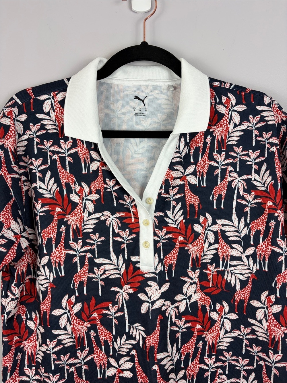 Puma Golf Giraffe Print Polo Shirt Women’s Medium DryCELL - Picture 3 of 13